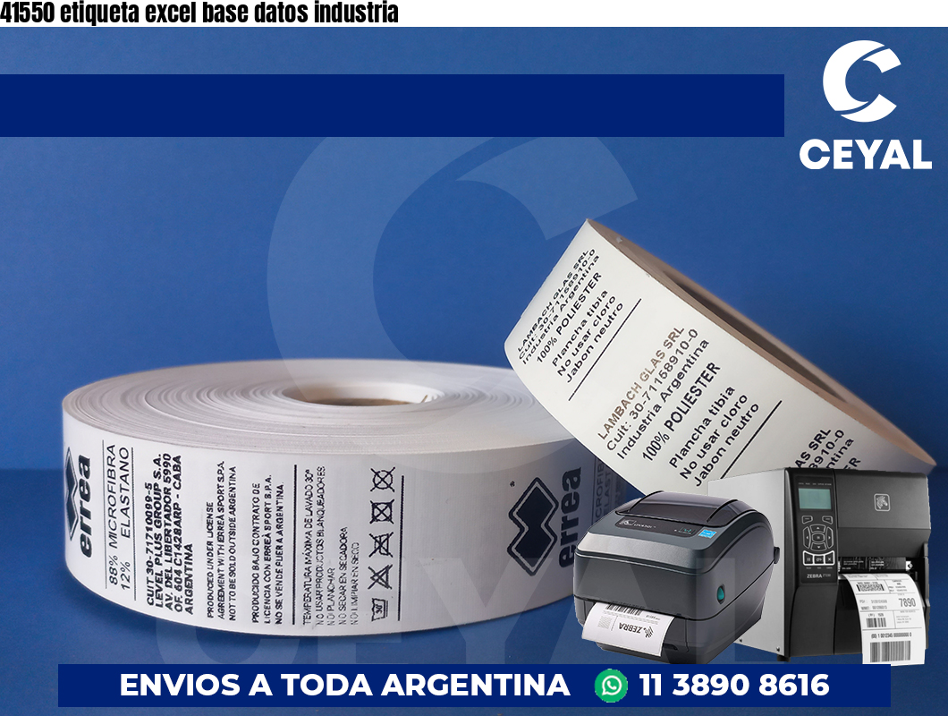 41550 etiqueta excel base datos industria
