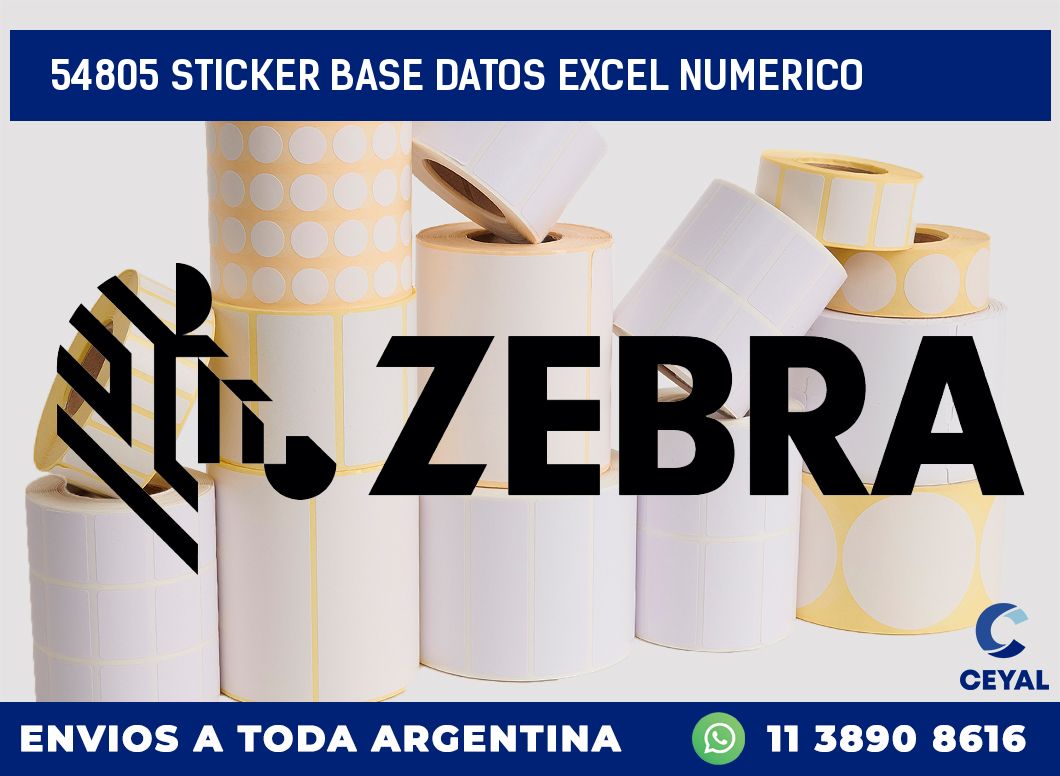 54805 sticker base datos excel numerico