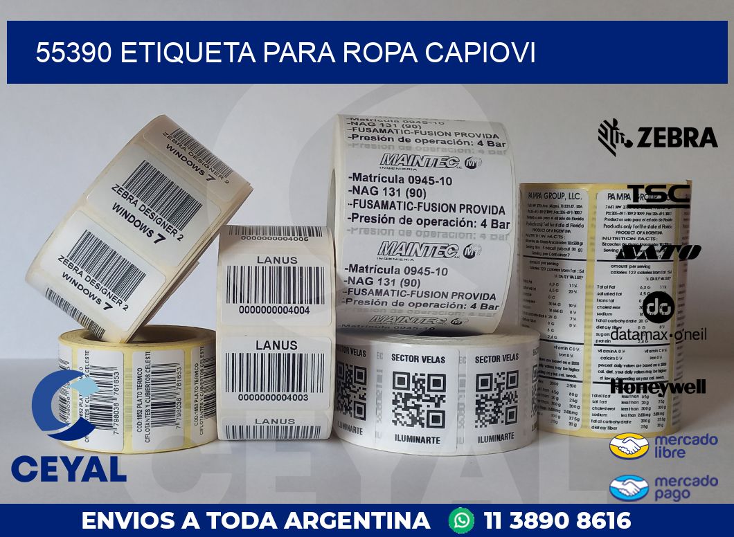 55390 ETIQUETA PARA ROPA CAPIOVI