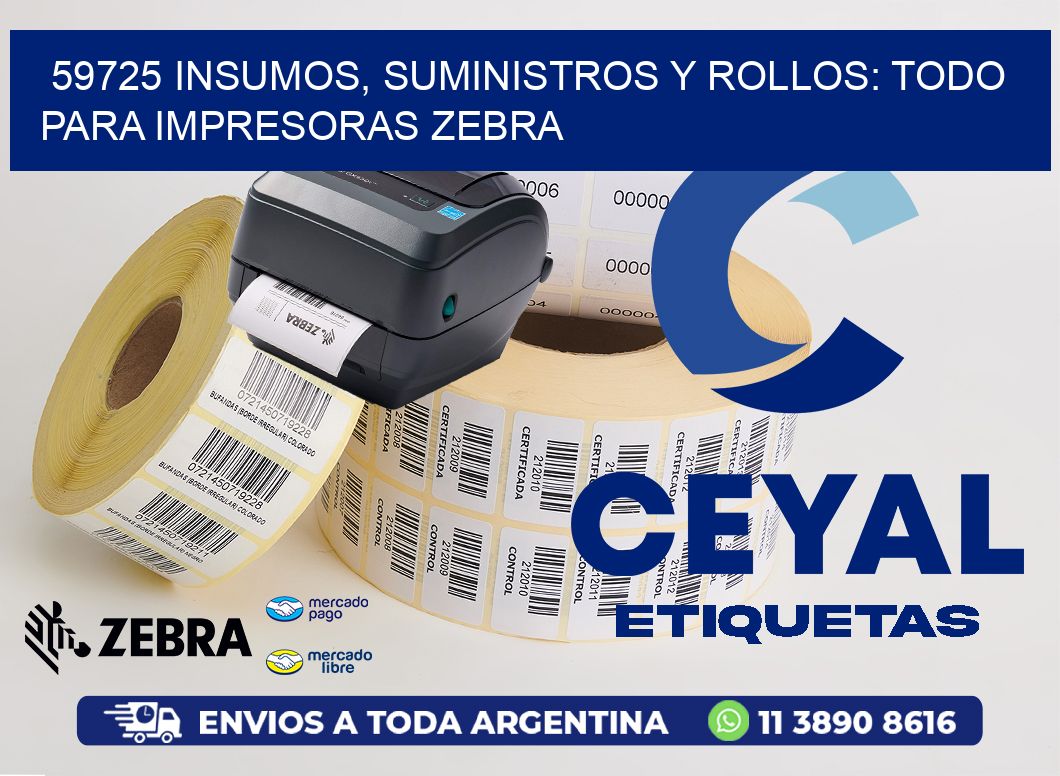 59725 INSUMOS, SUMINISTROS Y ROLLOS: TODO PARA IMPRESORAS ZEBRA