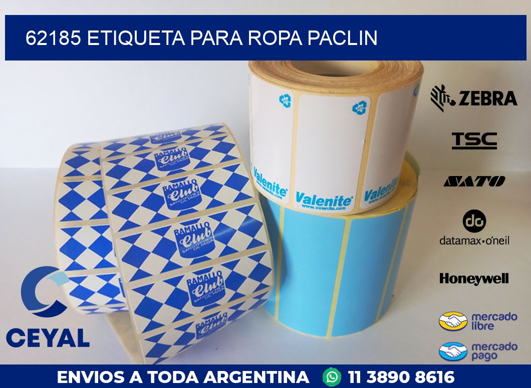 62185 ETIQUETA PARA ROPA PACLIN