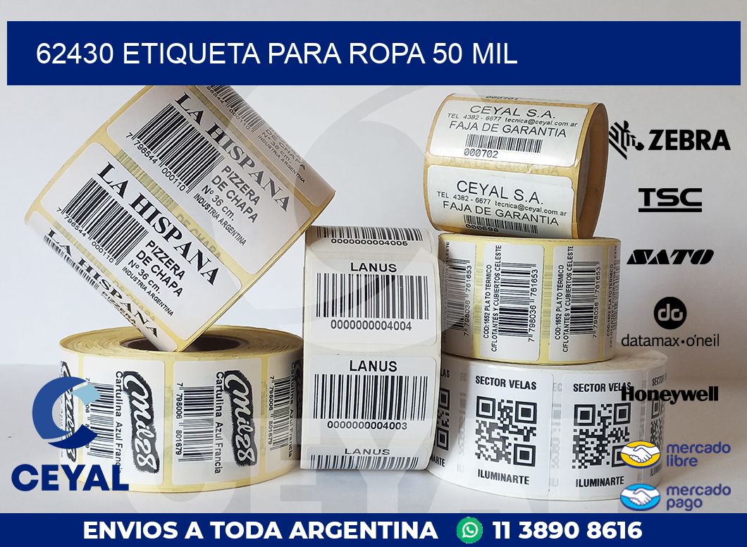 62430 ETIQUETA PARA ROPA 50 MIL