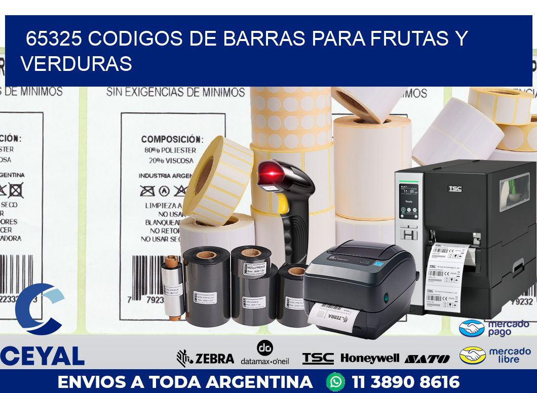 65325 CODIGOS DE BARRAS PARA FRUTAS Y VERDURAS