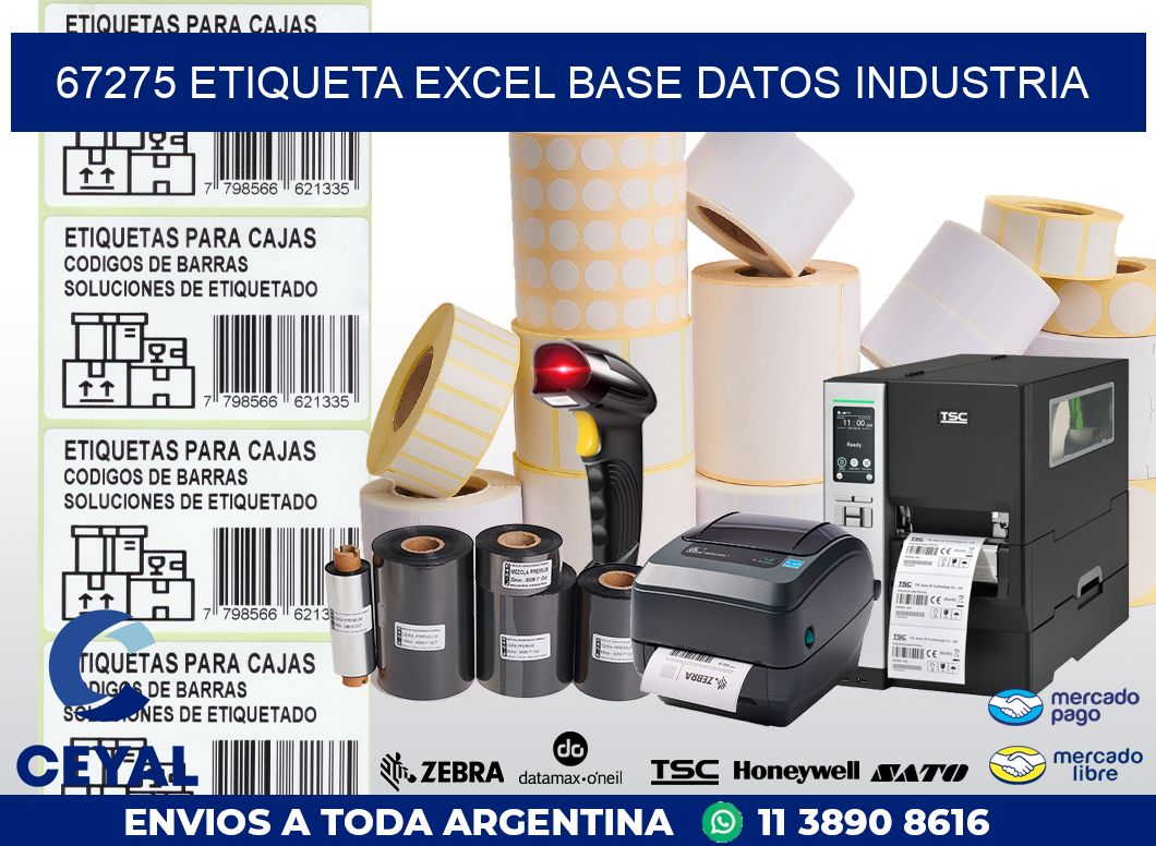 67275 etiqueta excel base datos industria