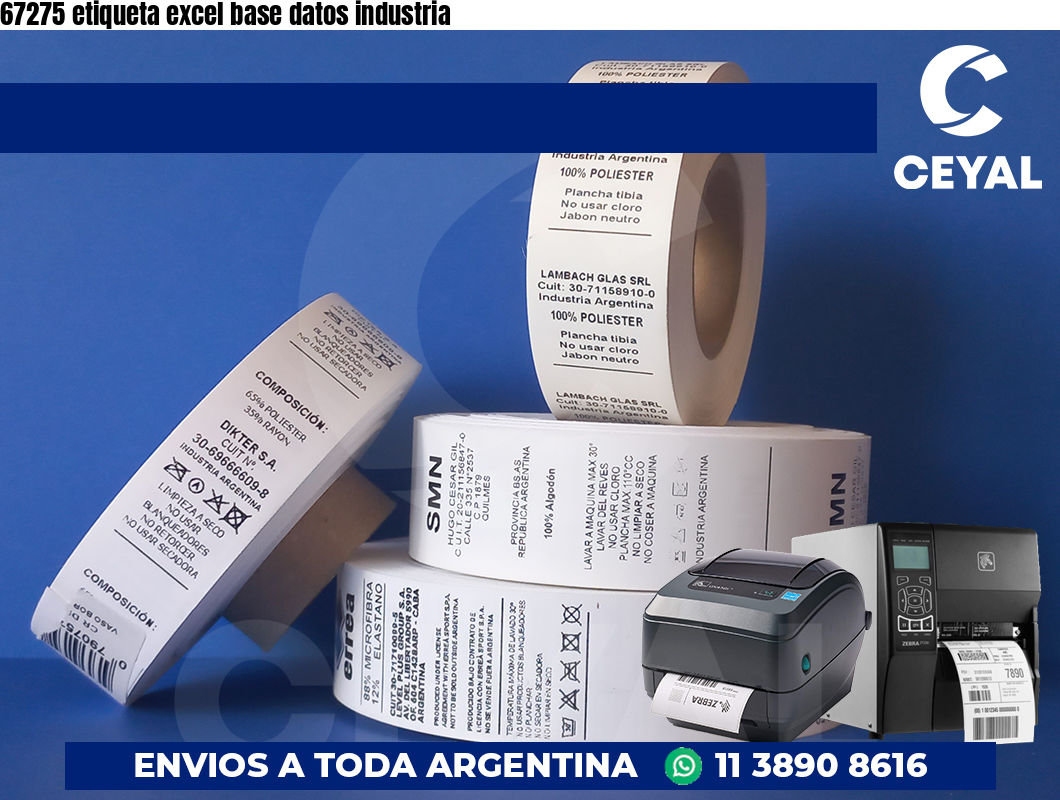 67275 etiqueta excel base datos industria