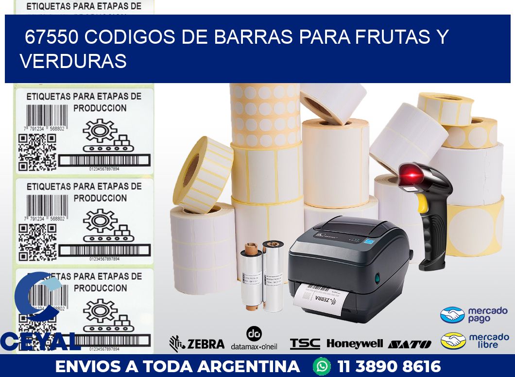 67550 CODIGOS DE BARRAS PARA FRUTAS Y VERDURAS