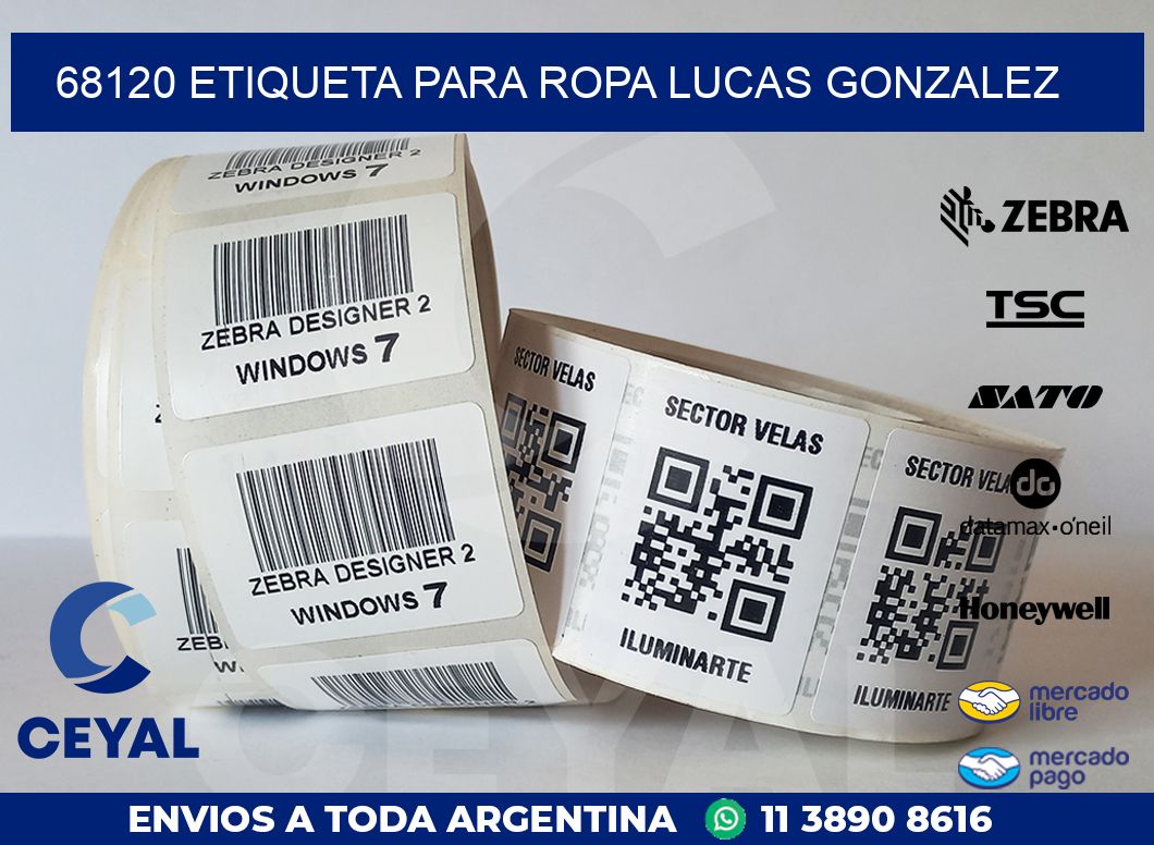 68120 ETIQUETA PARA ROPA LUCAS GONZALEZ