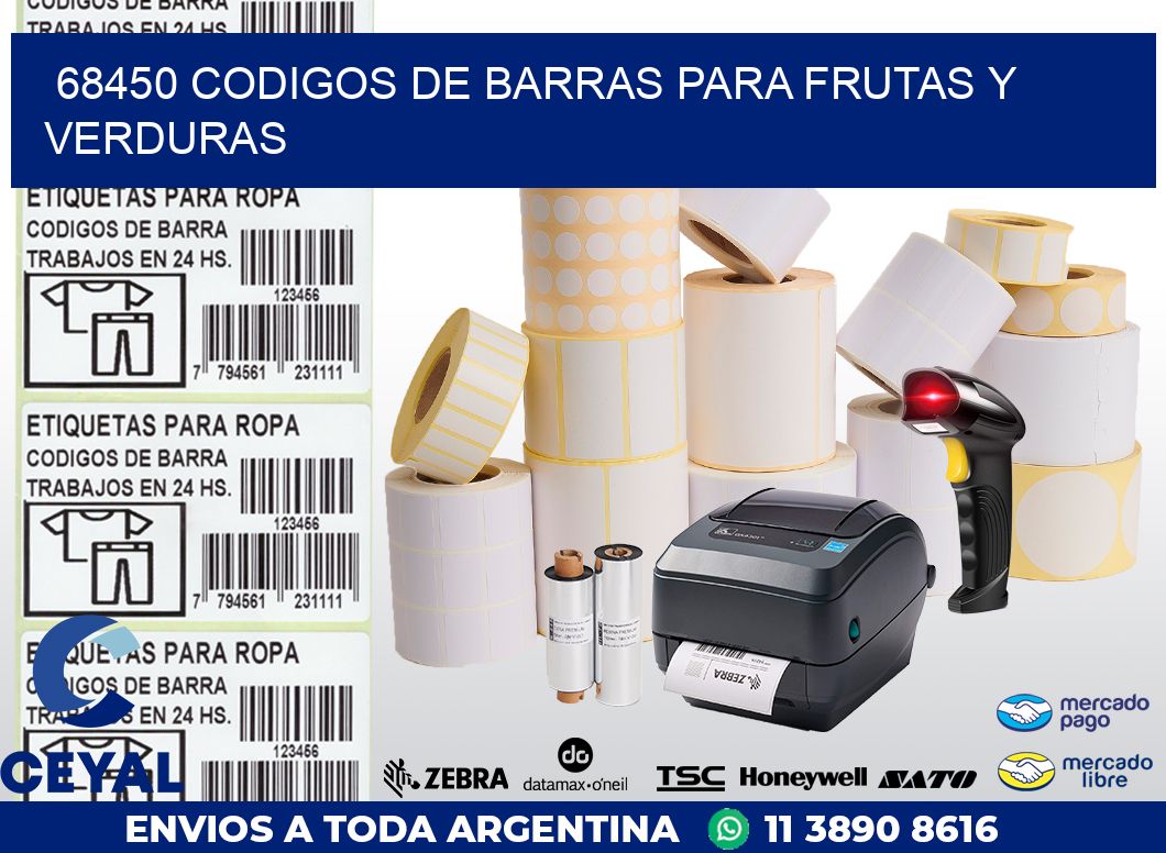 68450 CODIGOS DE BARRAS PARA FRUTAS Y VERDURAS