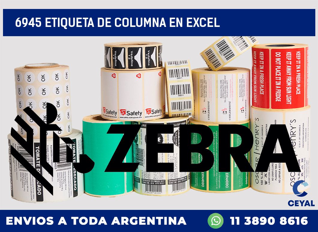 6945 Etiqueta de columna en Excel