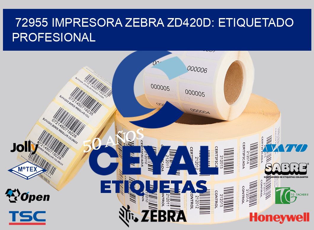 72955 Impresora Zebra ZD420D: Etiquetado Profesional