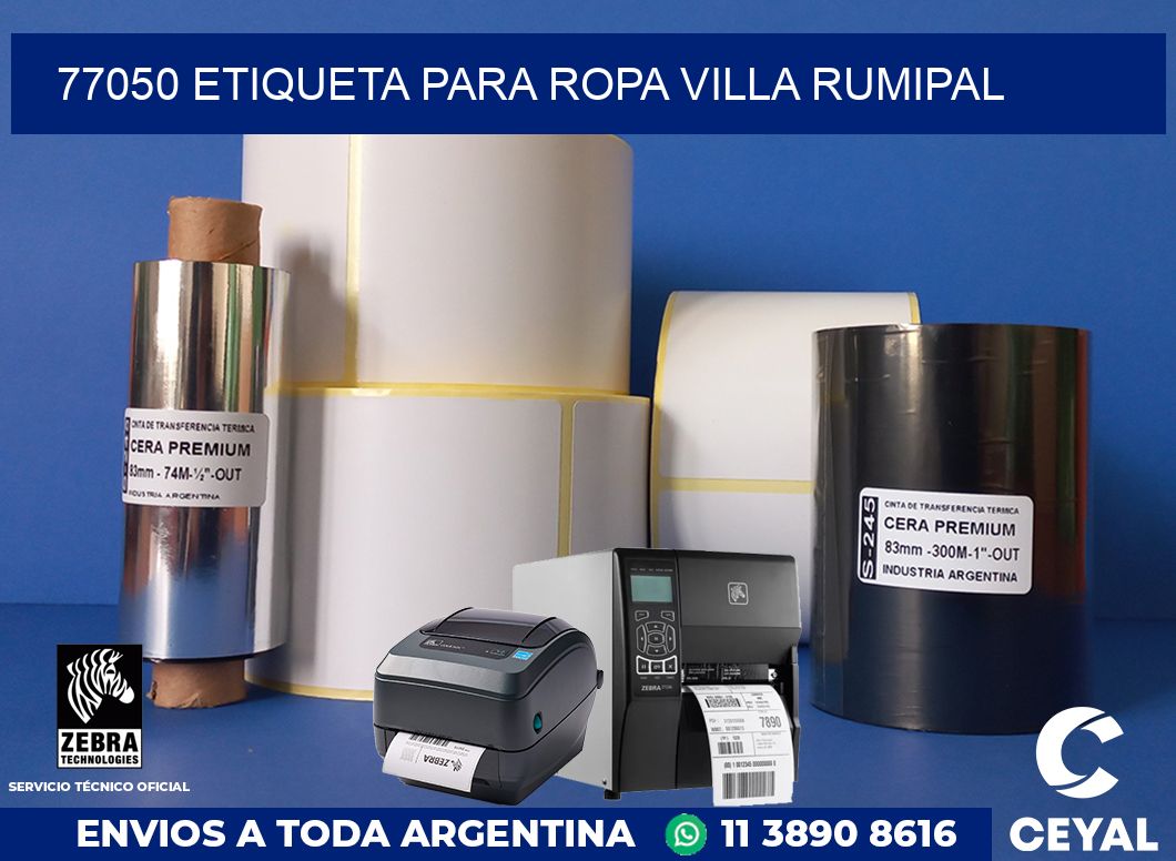 77050 ETIQUETA PARA ROPA VILLA RUMIPAL