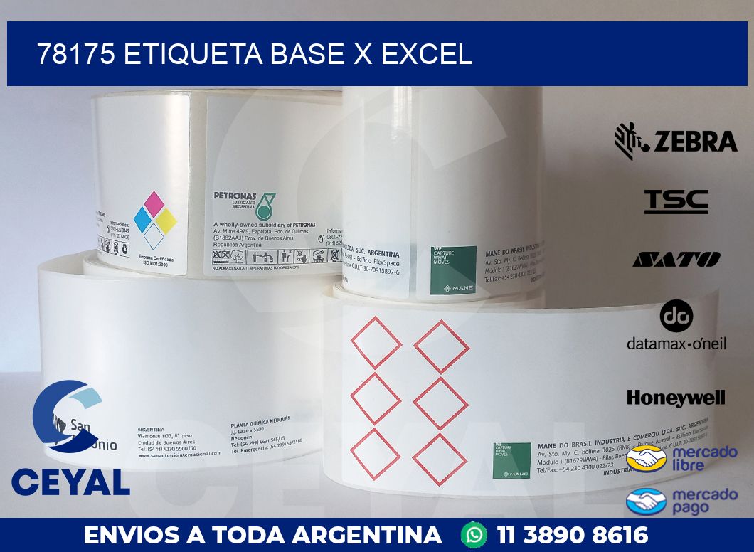 78175 etiqueta base x excel