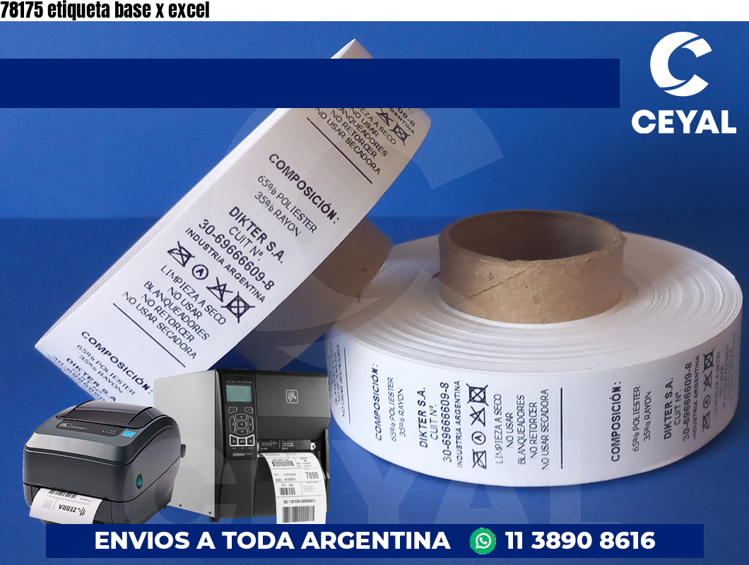 78175 etiqueta base x excel