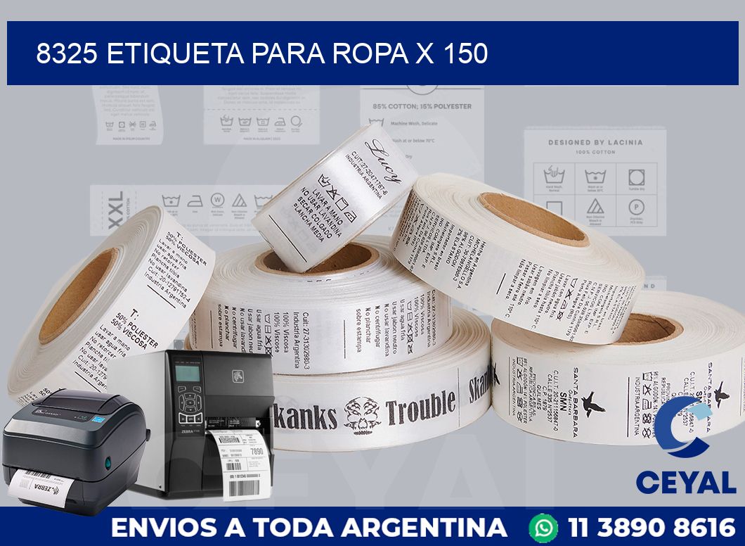 8325 ETIQUETA PARA ROPA X 150