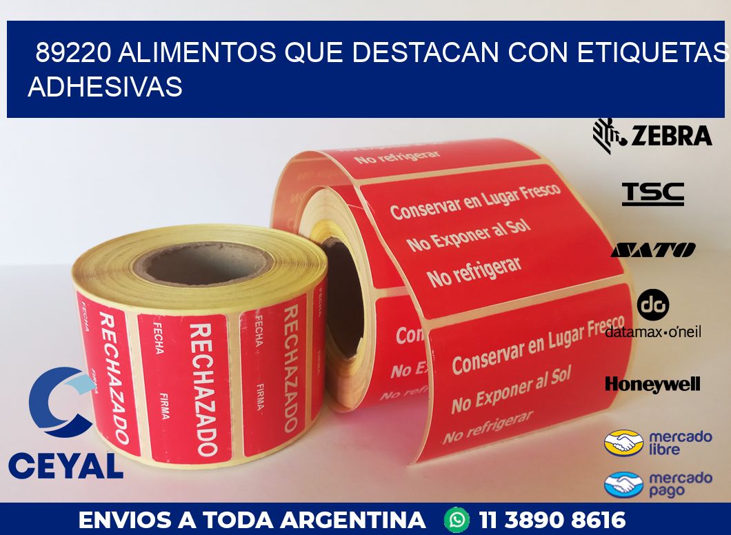 89220 ALIMENTOS QUE DESTACAN CON ETIQUETAS ADHESIVAS