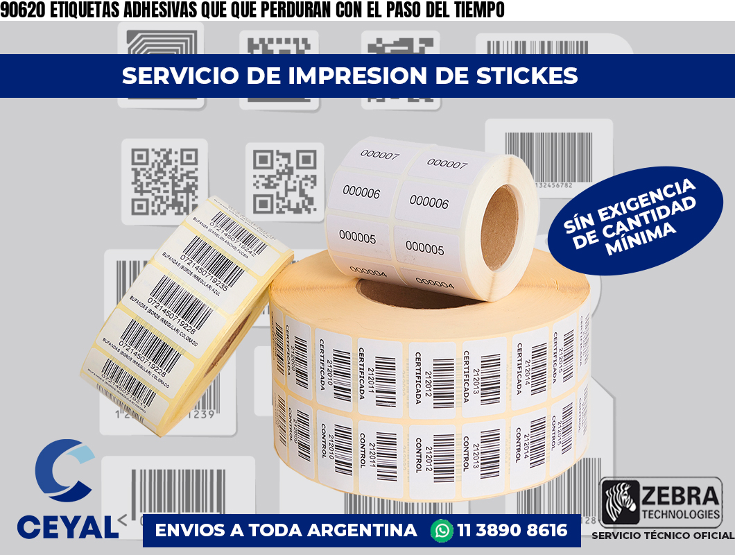 90620 ETIQUETAS ADHESIVAS QUE QUE PERDURAN CON EL PASO DEL TIEMPO