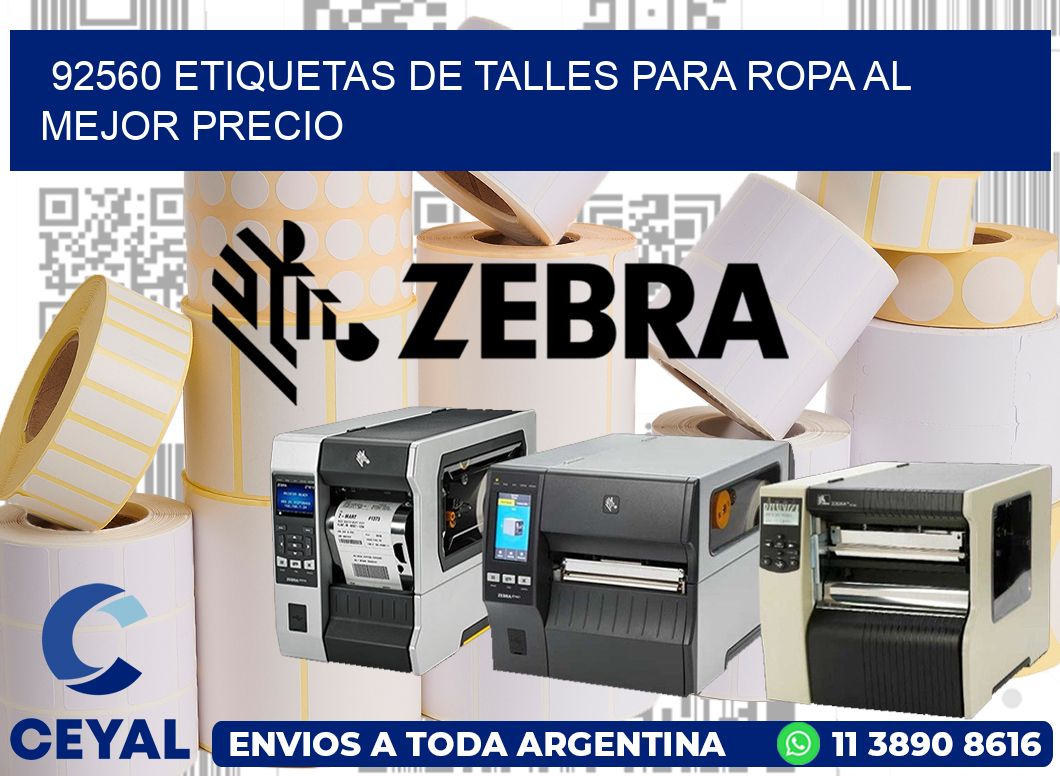 92560 ETIQUETAS DE TALLES PARA ROPA AL MEJOR PRECIO