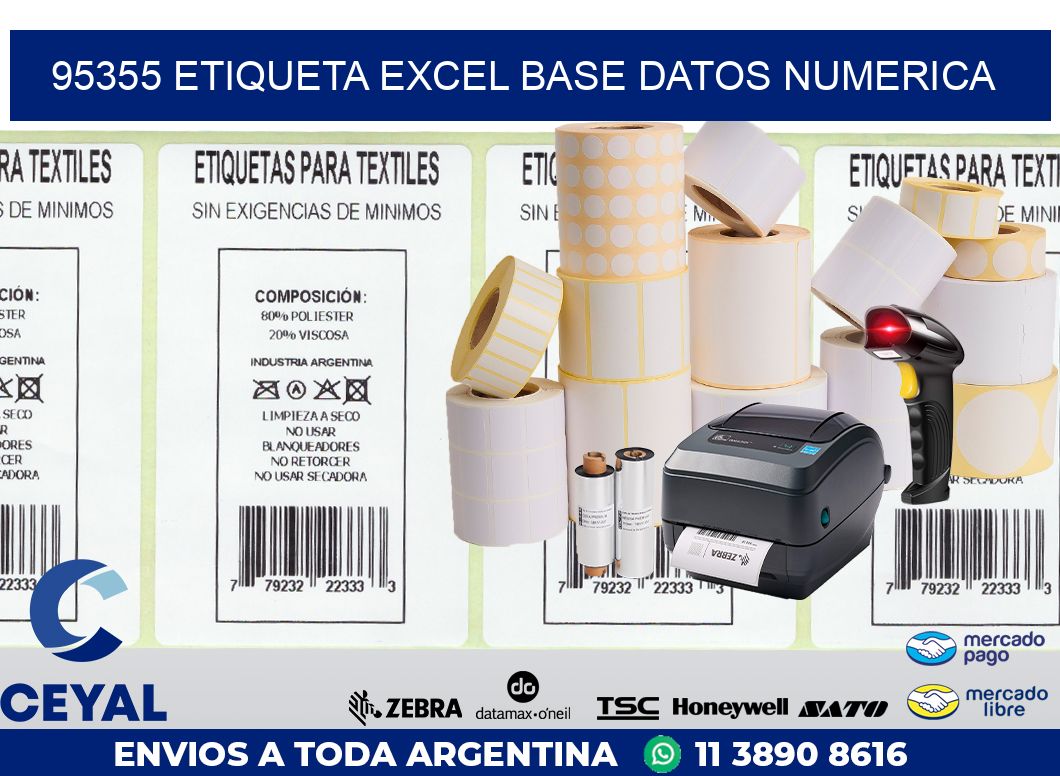 95355 etiqueta excel base datos numerica