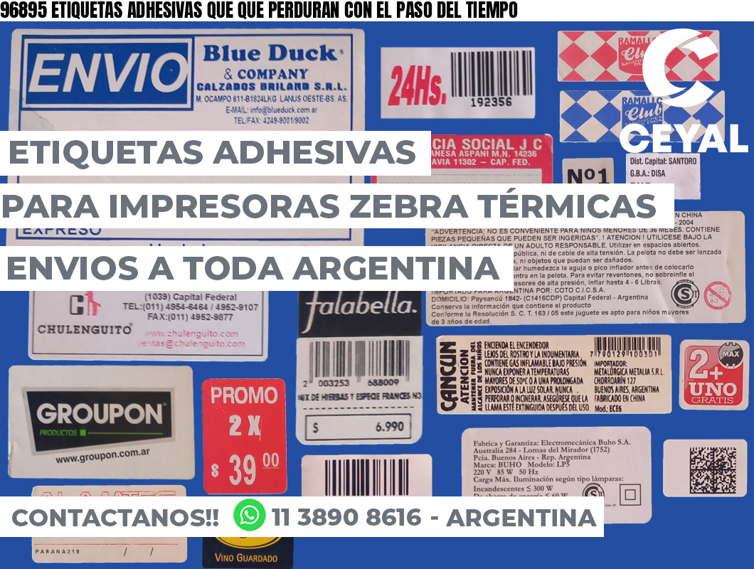 96895 ETIQUETAS ADHESIVAS QUE QUE PERDURAN CON EL PASO DEL TIEMPO