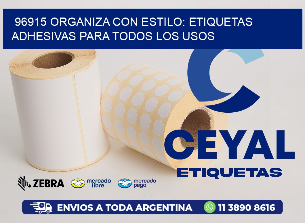 96915 Organiza con Estilo: Etiquetas Adhesivas para Todos los Usos