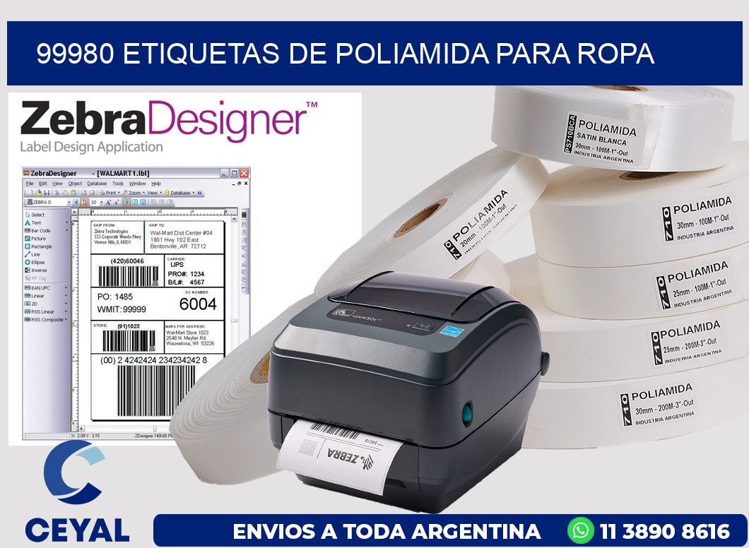 99980 ETIQUETAS DE POLIAMIDA PARA ROPA