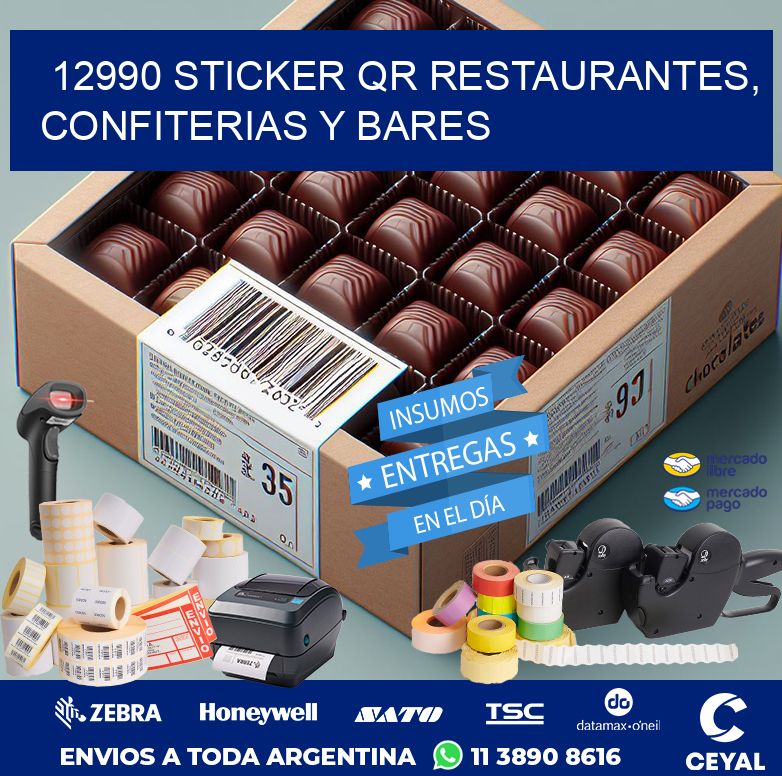 12990 STICKER QR RESTAURANTES, CONFITERIAS Y BARES