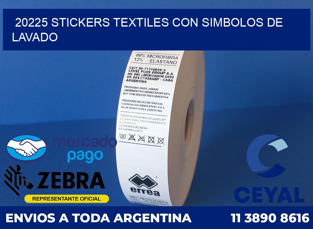 20225 STICKERS TEXTILES CON SIMBOLOS DE LAVADO | Respuesto Zebra