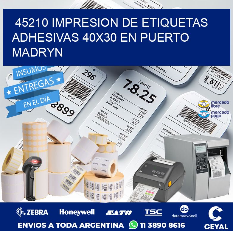 45210 IMPRESION DE ETIQUETAS ADHESIVAS 40X30 EN PUERTO MADRYN