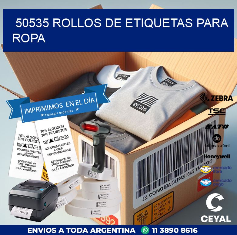 50535 ROLLOS DE ETIQUETAS PARA ROPA
