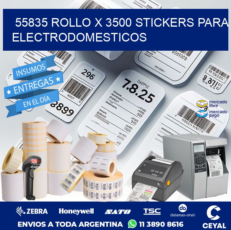 55835 ROLLO X 3500 STICKERS PARA ELECTRODOMESTICOS
