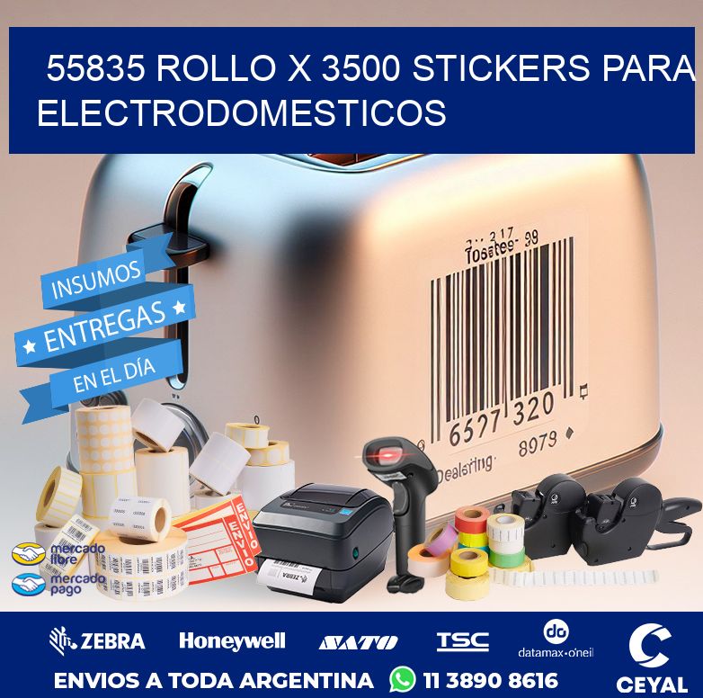 55835 ROLLO X 3500 STICKERS PARA ELECTRODOMESTICOS