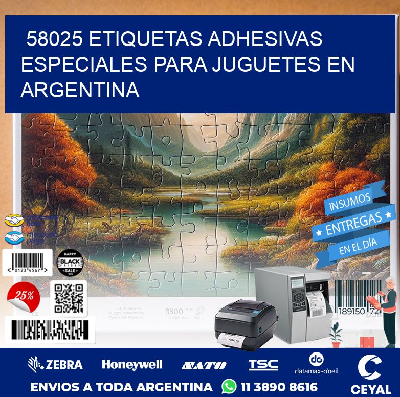 58025 ETIQUETAS ADHESIVAS ESPECIALES PARA JUGUETES EN ARGENTINA