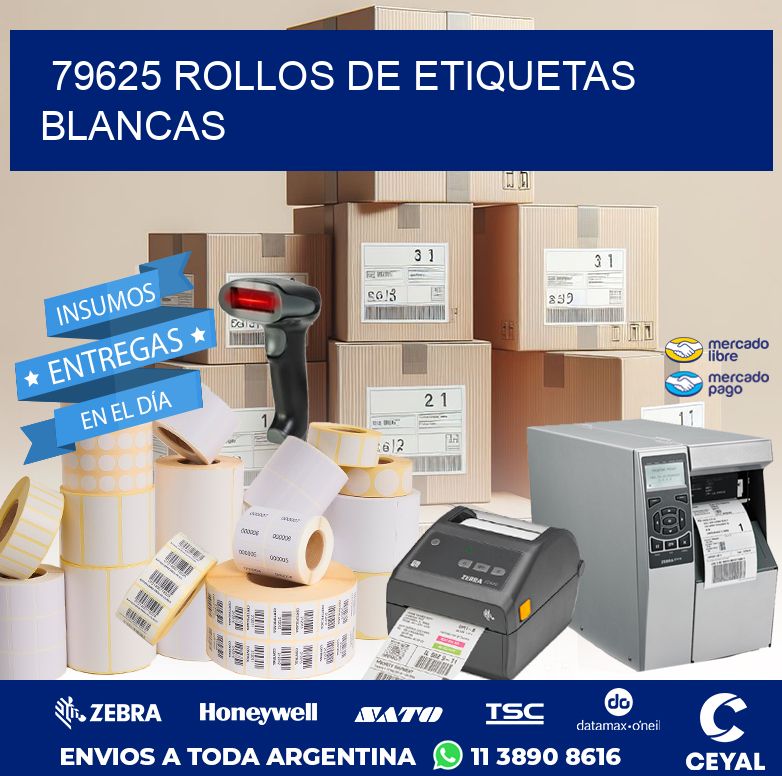 79625 ROLLOS DE ETIQUETAS BLANCAS
