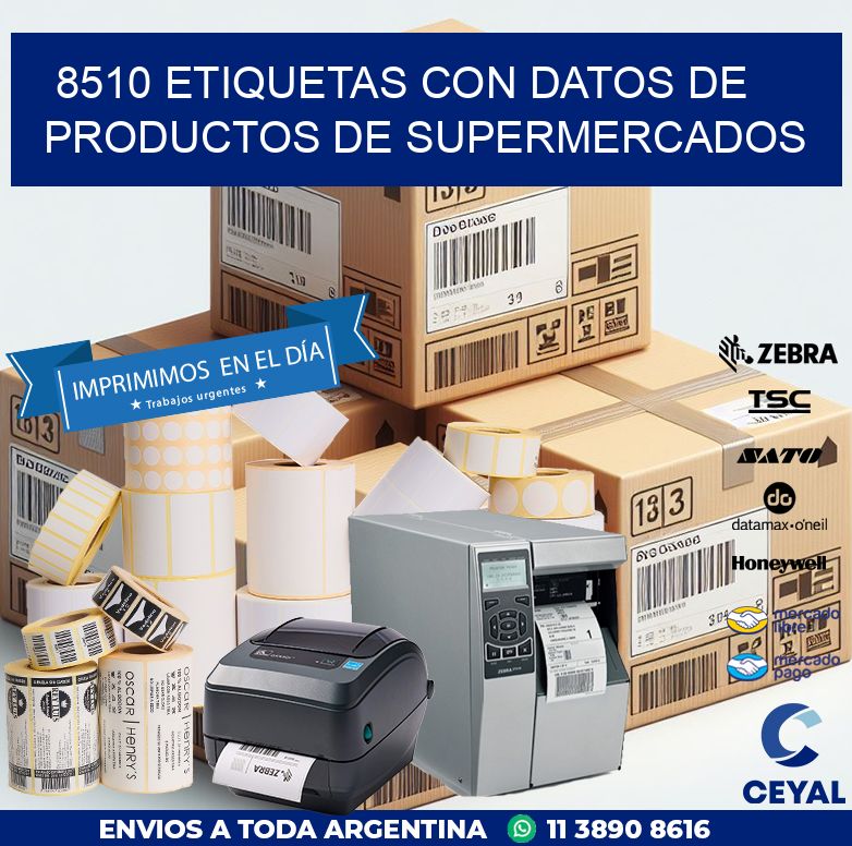 8510 ETIQUETAS CON DATOS DE PRODUCTOS DE SUPERMERCADOS
