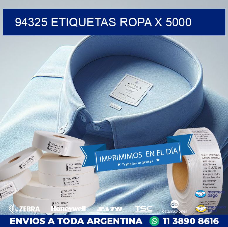 94325 ETIQUETAS ROPA X 5000