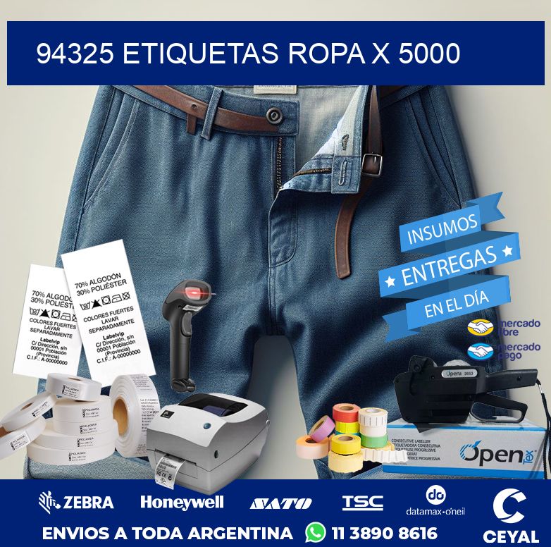 94325 ETIQUETAS ROPA X 5000