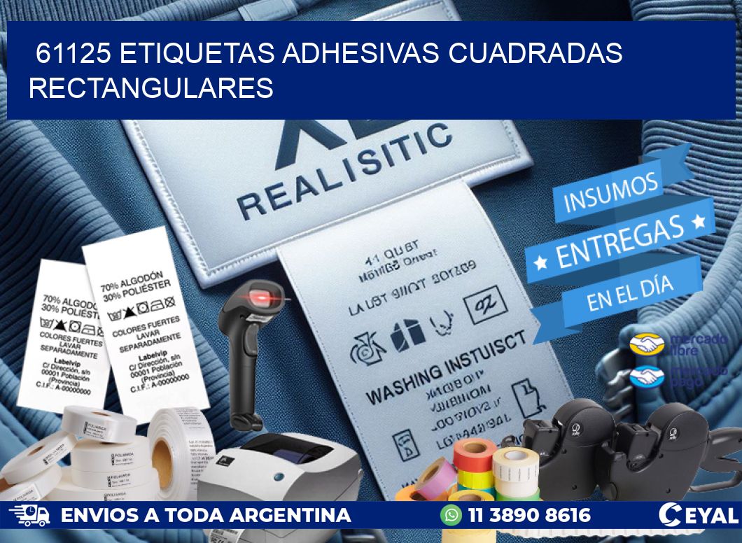 61125 ETIQUETAS ADHESIVAS CUADRADAS RECTANGULARES