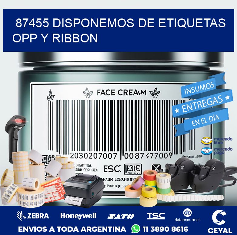 87455 DISPONEMOS DE ETIQUETAS OPP Y RIBBON