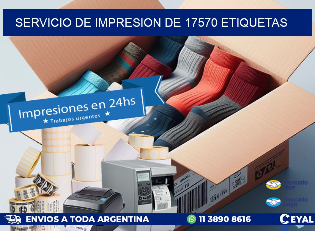 SERVICIO DE IMPRESION DE 17570 ETIQUETAS