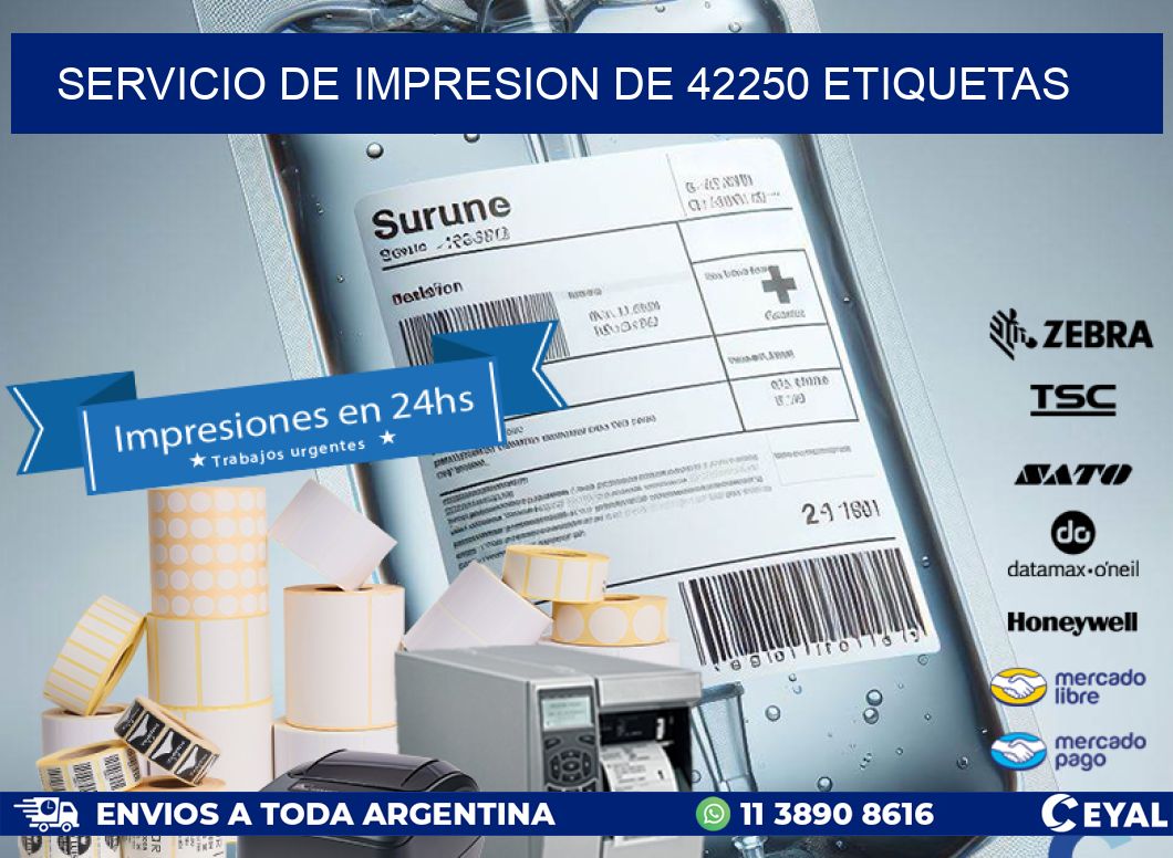 SERVICIO DE IMPRESION DE 42250 ETIQUETAS