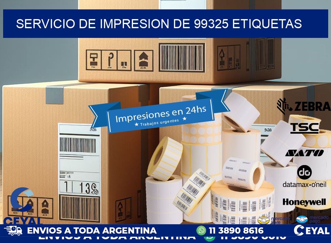 SERVICIO DE IMPRESION DE 99325 ETIQUETAS