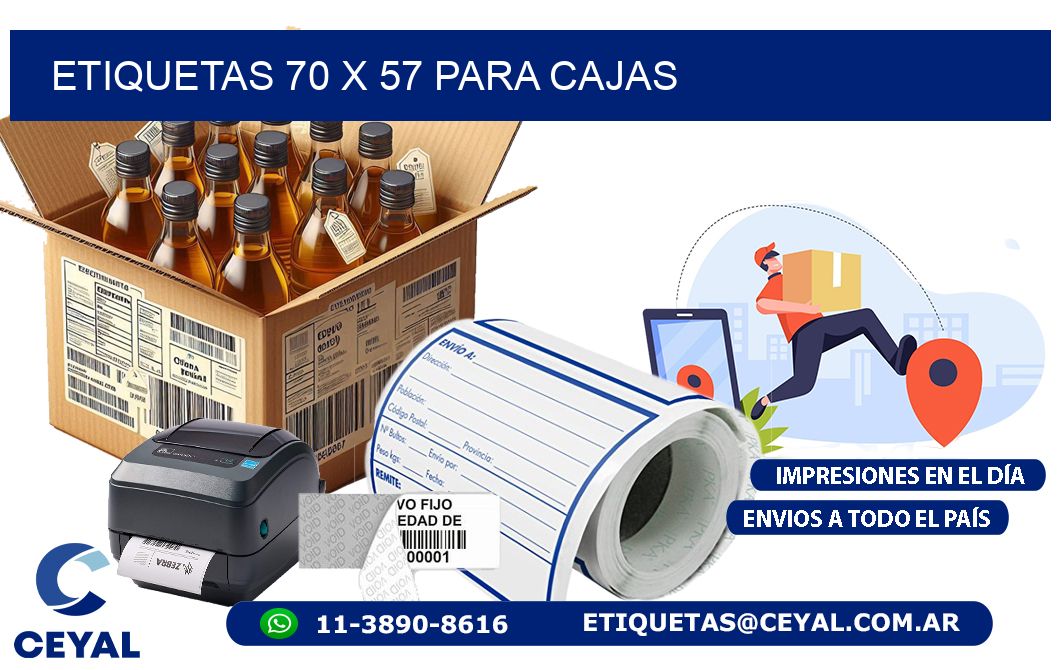 ETIQUETAS 70 x 57 PARA CAJAS