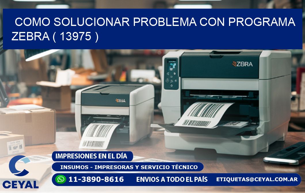 COMO SOLUCIONAR PROBLEMA CON PROGRAMA ZEBRA ( 13975 )