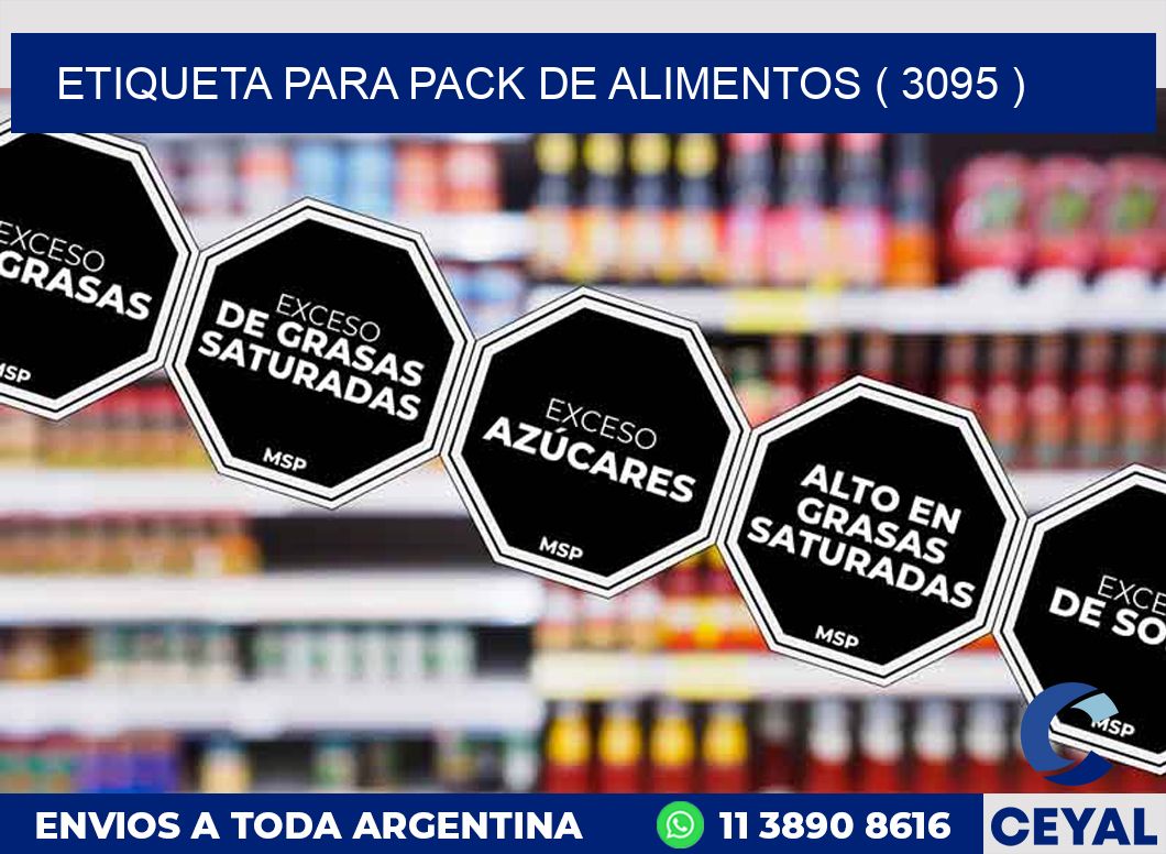 ETIQUETA PARA PACK DE ALIMENTOS ( 3095 )