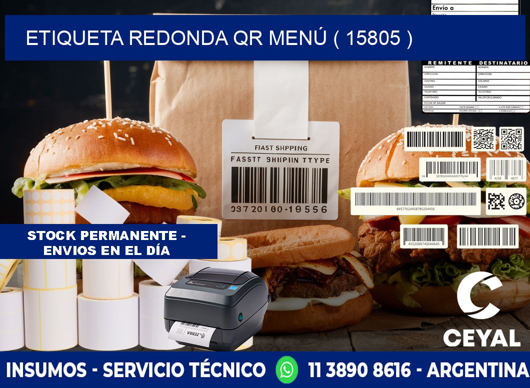 ETIQUETA REDONDA QR MENÚ ( 15805 )