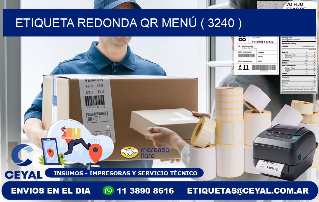 ETIQUETA REDONDA QR MENÚ ( 3240 )