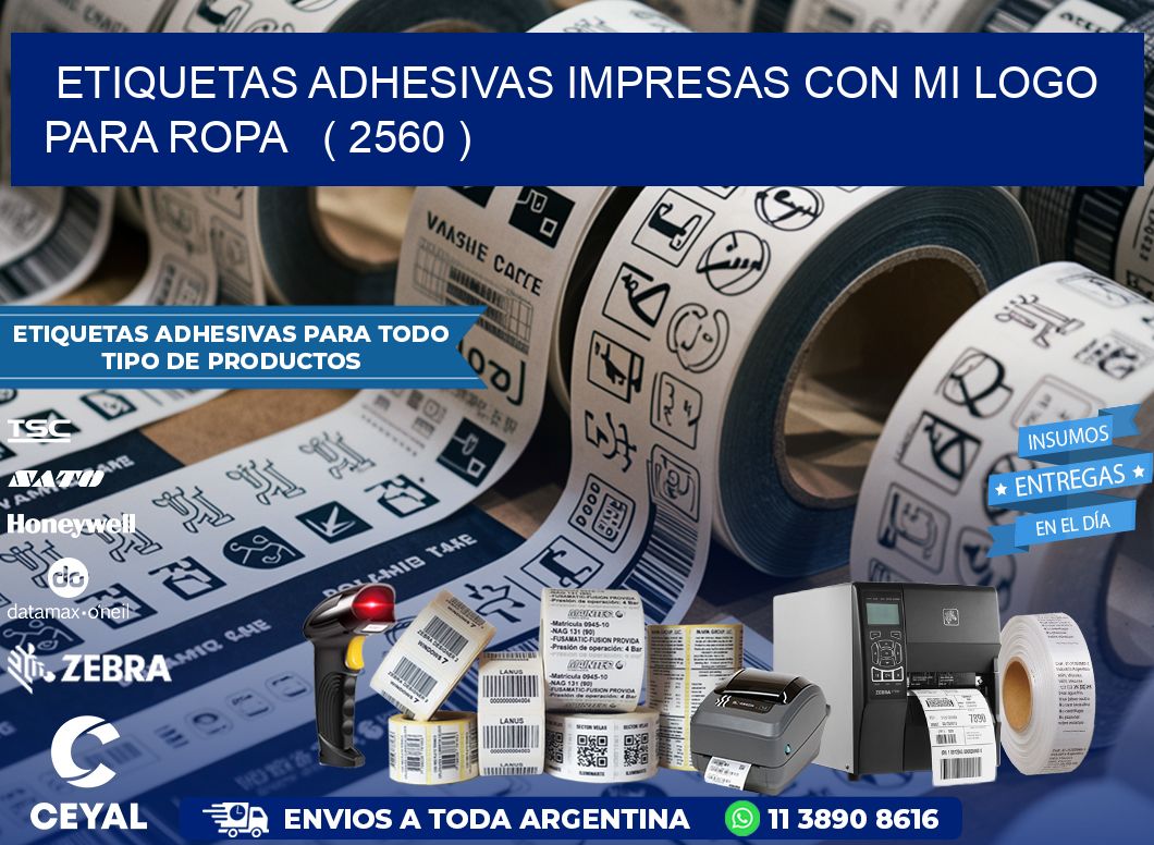 ETIQUETAS ADHESIVAS IMPRESAS CON MI LOGO PARA ROPA   ( 2560 )