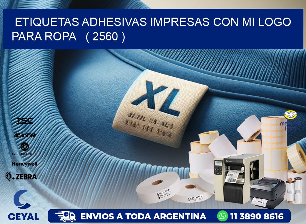ETIQUETAS ADHESIVAS IMPRESAS CON MI LOGO PARA ROPA   ( 2560 )