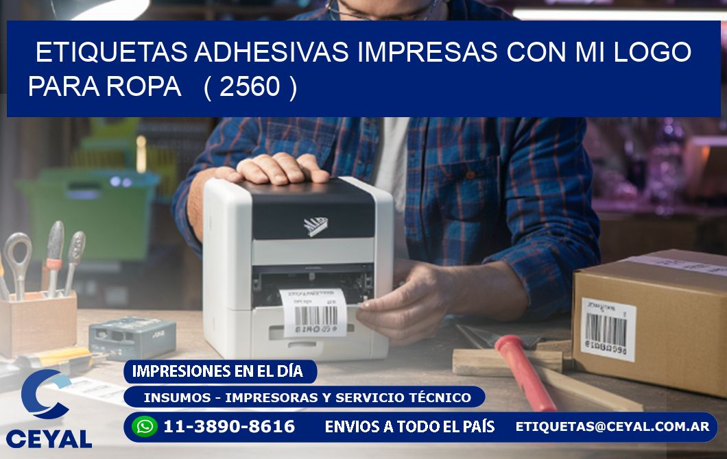 ETIQUETAS ADHESIVAS IMPRESAS CON MI LOGO PARA ROPA   ( 2560 )