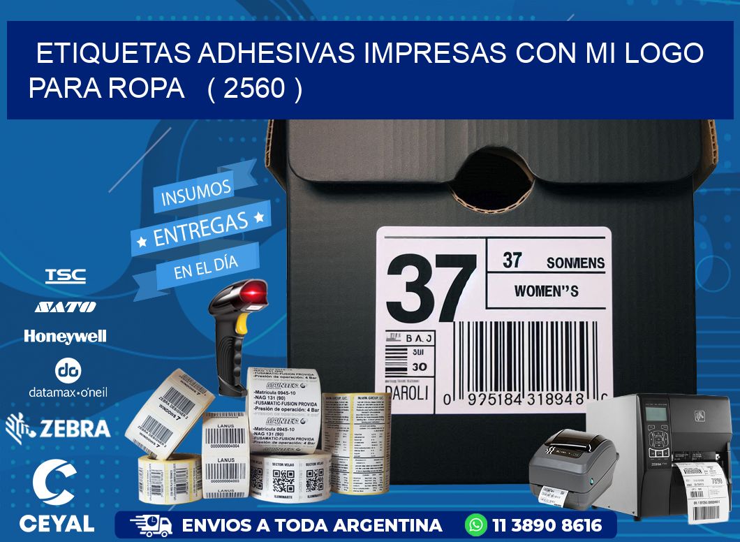 ETIQUETAS ADHESIVAS IMPRESAS CON MI LOGO PARA ROPA   ( 2560 )